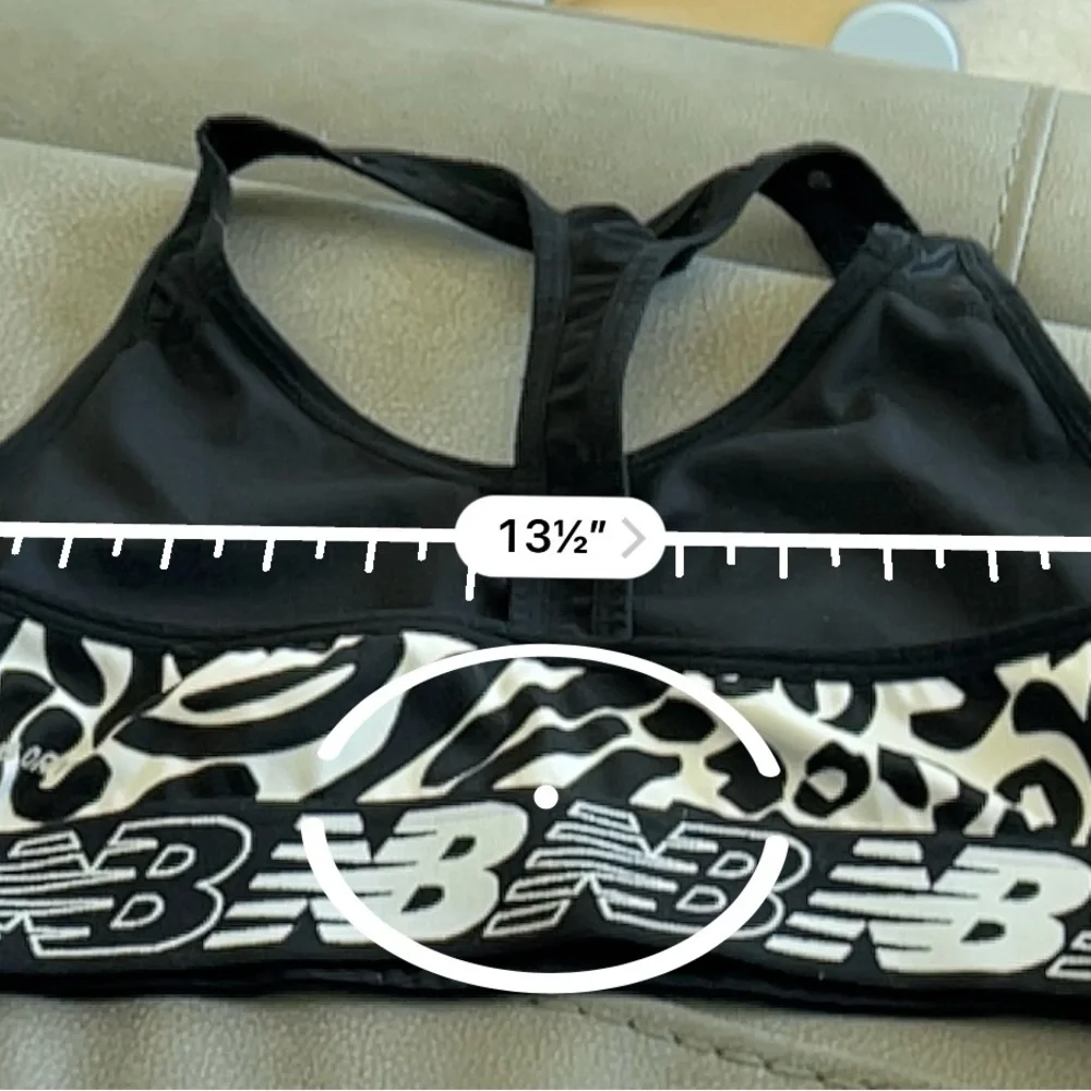 New Balance Black and White Sports Bra